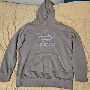 adidas Trefoil Pullover Hoodie in Taupe